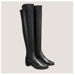 Stuart Weitzman Reserve 5050 Over the knee Black Leather Boots. Size 10 M
